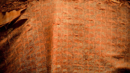 A close up of orange pattern cloth