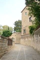 Fototapeta na wymiar Girona medieval alley, Spain