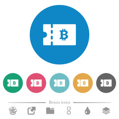 Bitcoin discount coupon flat round icons
