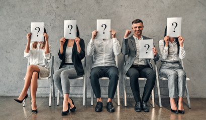 Business people waiting for job interview
