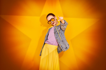 fashionable girl in sunglasses