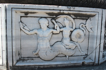 Medusa Statue - Temple of Apollo at Didyma. Apollon temple - Ruins of the Temple of Apollo in Didim, Turkey