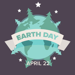 Earth day April 22 concept illustration. Environment celebration. World earth day flat vector illustration. Safe the earth. 