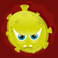 Angry virus cartoon