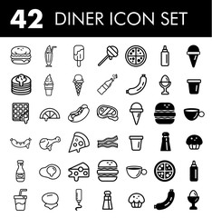 Diner Icon Set | food icon, restaurant icon, menu icon, eat icon