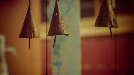 A small cone with strings inside hanging