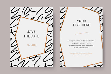 Trendy and modern white vector invitation card template