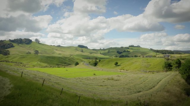 New Zealand Rolling Hills and Farmland Aerial