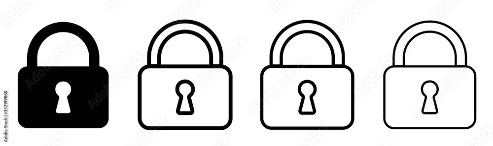 Aufkleber lock icon set.illustration vector icon of close and open lock.set of lock icons. set of line icon of