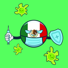 mexico fight corona virus vector illustration icon