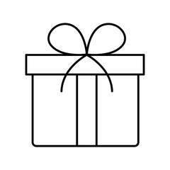 Gift with bowtie line style icon vector design