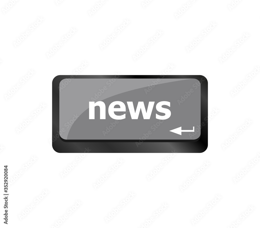 Poster news text on a button computer keyboard keys