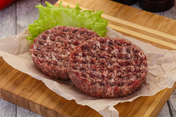 Raw burger cutlet