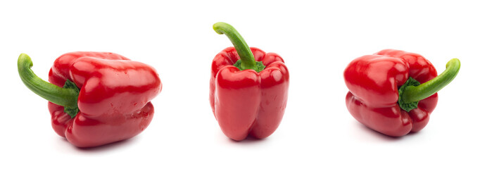 red sweet pepper isolated on white background