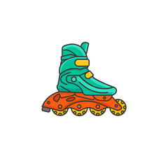 Roller skates color illustration. Rollers with plastic wheels