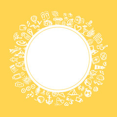 Summer circle banner, place for text.