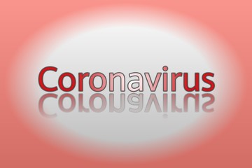 Coronavirus taxt with reflection 