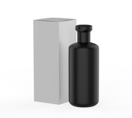Cosmetic plastic bottle isolated on white background. Liquid container for gel, lotion, cream, shampoo, bath foam. Beauty product package. 3d illustration