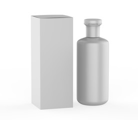 Cosmetic plastic bottle isolated on white background. Liquid container for gel, lotion, cream, shampoo, bath foam. Beauty product package. 3d illustration