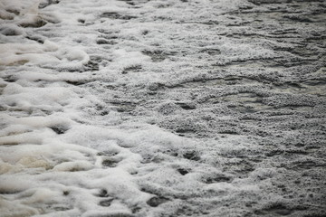Foam water surface close up, texture for background