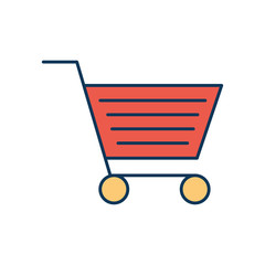 shopping cart line and fill style icon vector design