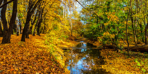 Beautiful autumn landscape, Perlovska river, Sofia, Bulgaria