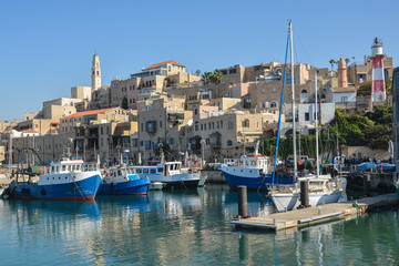Fototapeta na wymiar Port in the old city of Jaffa, Tel Aviv.