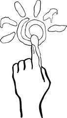 hands drawing finger
