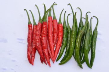 Red and green Chillies