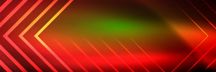 Shiny neon glowing techno lines, hi-tech futuristic abstract background template with square shapes