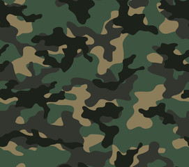 Fototapeta premium Abstract camouflage seamless pattern for printing clothes, fabrics. Forest style