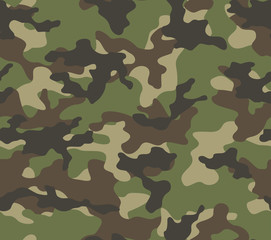 Fototapeta premium Army camouflage seamless pattern green background forest style vector design