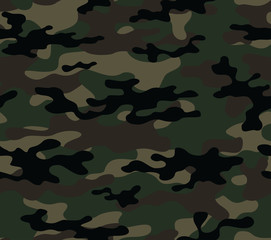  Green camouflage seamless vector pattern army background