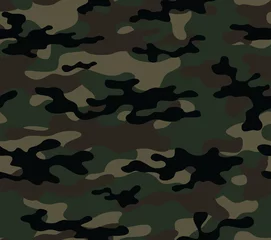 Fotobehang Camouflage Groene camouflage naadloze vector patroon leger achtergrond