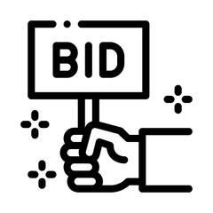 bid sign icon vector. bid sign sign. isolated contour symbol illustration