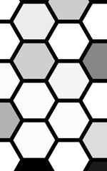 White honeycomb with a gradient color. Isometric geometry. 3D illustration
