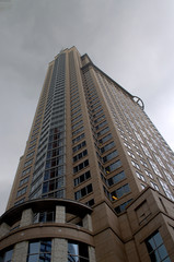 Fototapeta na wymiar Bottom view of modern skyscrapers in Sydney business district