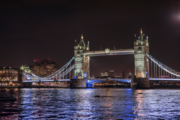 Fototapeta na wymiar London tower Bridge at Night