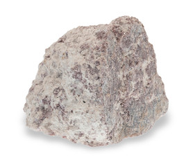 .Lepidolite mineral on white background