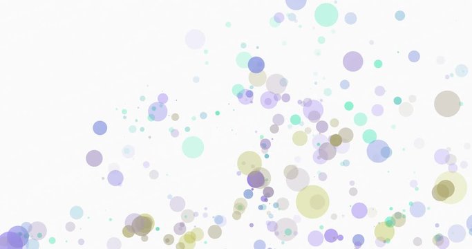 Cloud particles watercolor bubbles in a liquid. Fluid dropping animation vortex in pastel light watercolor colors. Clouds of particles bubbling in a liquid footage. Abstract minimal aqua background