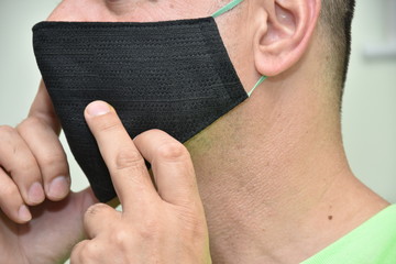 Homemade  black face Mask  design 2020 ,protection mask fixed on the face