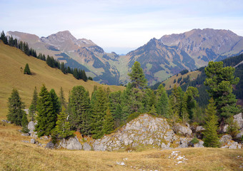 Alpine landscape in the Swiss Alps, Europe