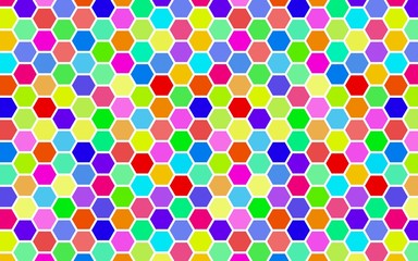 Honeycomb many color, multicolored. Isometric geometry. 3D illustration