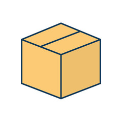 Delivery box line and fill style icon vector design