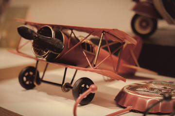 a vintage small toy plane