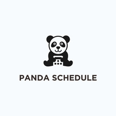 calendar panda logo. panda icon