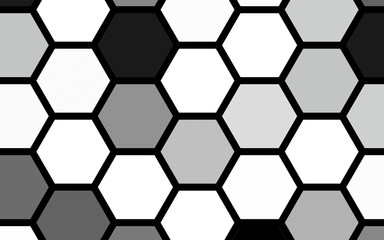 White honeycomb with a gradient color. Isometric geometry. 3D illustration