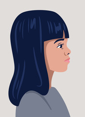 avatar beautiful girl profile portrait 
