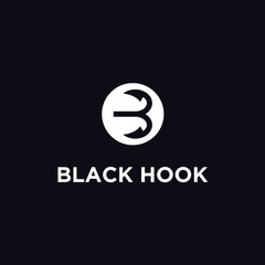 B hook logo. fishing icon