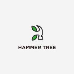 hammer tree logo. hammer icon